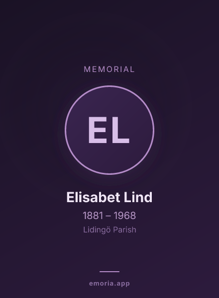 Memorial portrait of Elisabet Lind