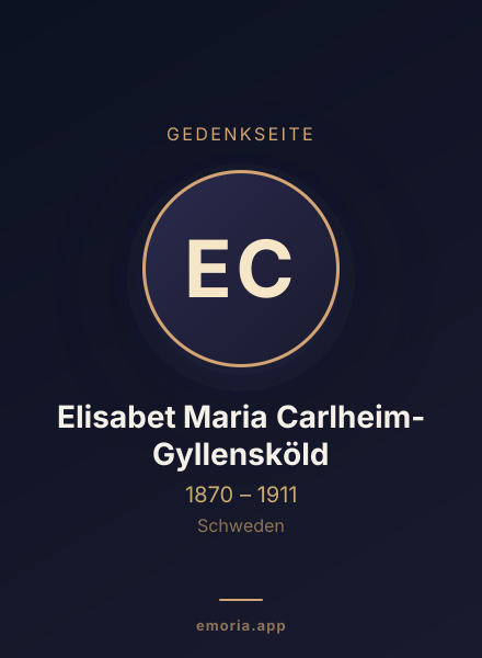 Gedenkportrait von Elisabet Maria Carlheim-Gyllensköld