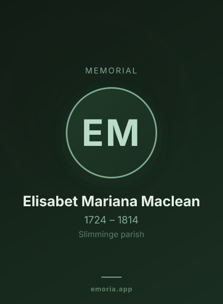 Memorial portrait of Elisabet Mariana Maclean