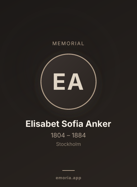 Memorial portrait of Elisabet Sofia Anker