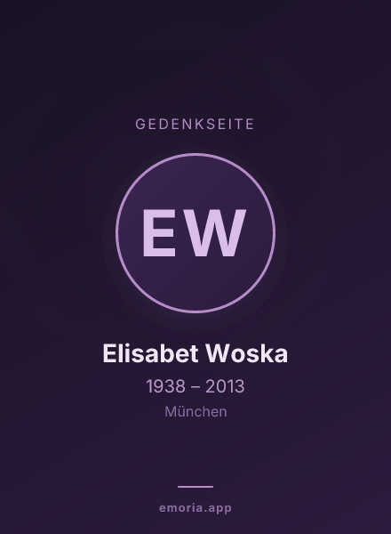 Gedenkportrait von Elisabet Woska