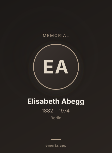 Memorial portrait of Elisabeth Abegg