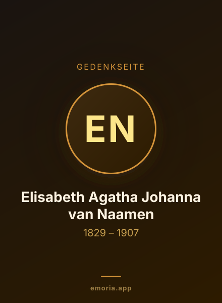 Gedenkportrait von Elisabeth Agatha Johanna van Naamen