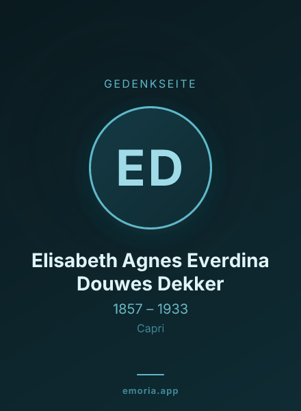 Gedenkportrait von Elisabeth Agnes Everdina Douwes Dekker