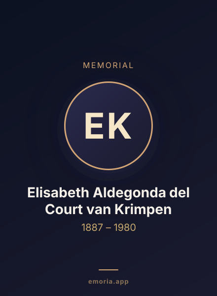 Memorial portrait of Elisabeth Aldegonda del Court van Krimpen