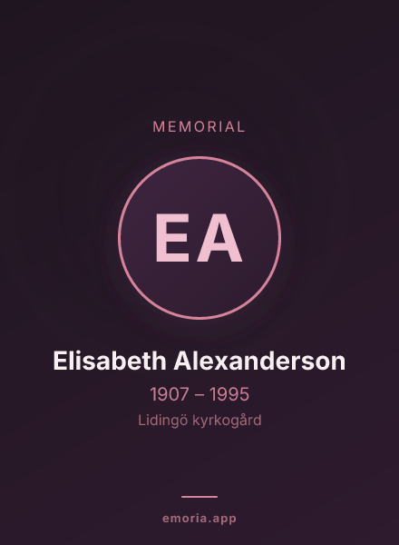 Memorial portrait of Elisabeth Alexanderson