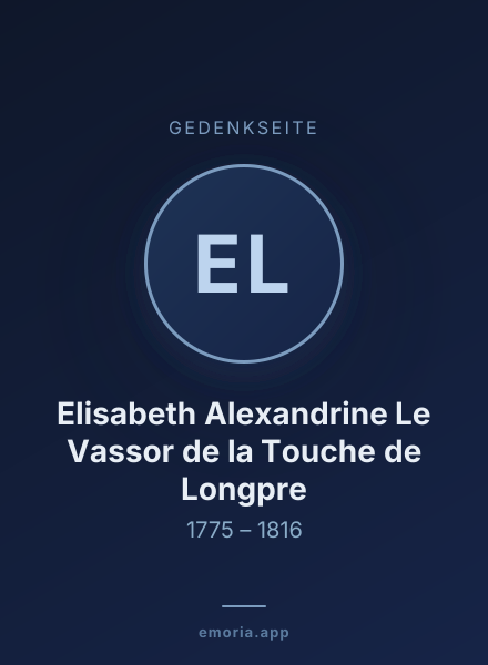 Gedenkportrait von Elisabeth Alexandrine Le Vassor de la Touche de Longpre