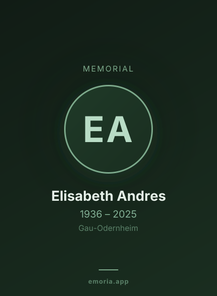 Memorial portrait of Elisabeth Andres