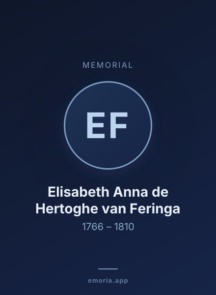 Memorial portrait of Elisabeth Anna de Hertoghe van Feringa