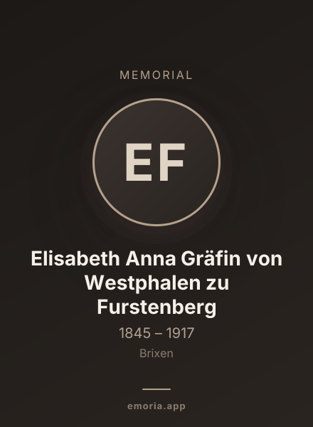 Memorial portrait of Elisabeth Anna Gräfin von Westphalen zu Furstenberg