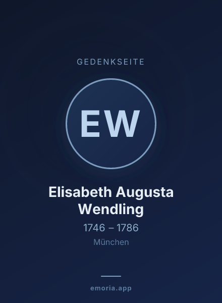 Gedenkportrait von Elisabeth Augusta Wendling