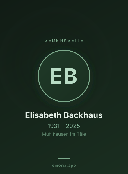 Gedenkportrait von Elisabeth Backhaus