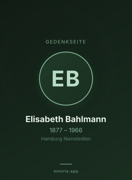 Gedenkportrait von Elisabeth Bahlmann