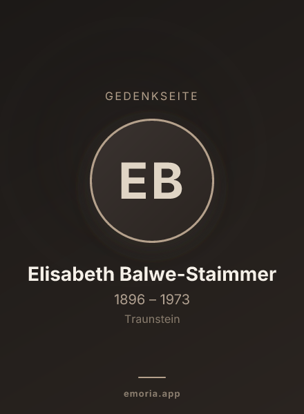 Gedenkportrait von Elisabeth Balwe-Staimmer