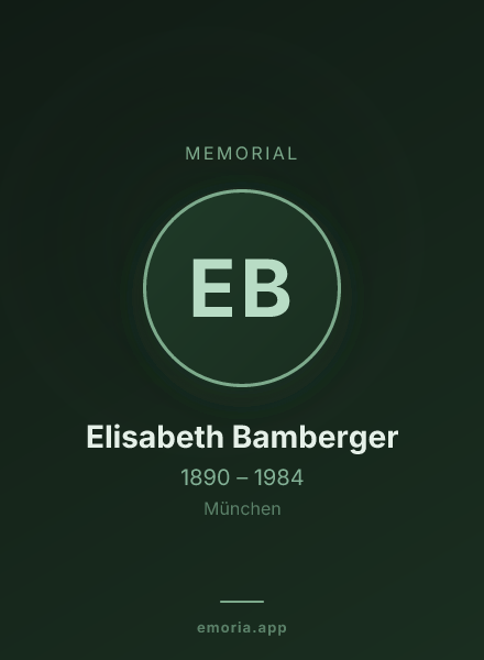 Memorial portrait of Elisabeth Bamberger