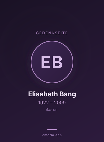 Gedenkportrait von Elisabeth Bang