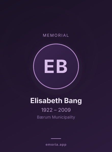 Memorial portrait of Elisabeth Bang