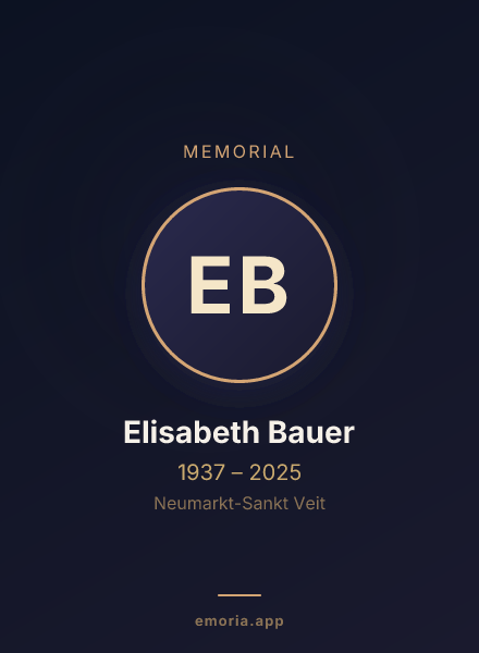 Memorial portrait of Elisabeth Bauer