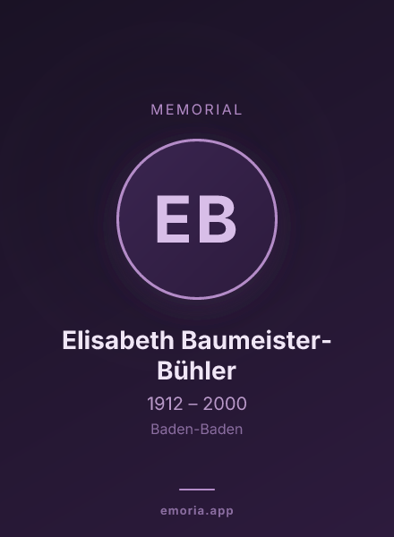 Memorial portrait of Elisabeth Baumeister-Bühler