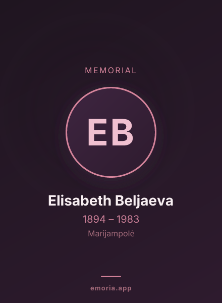 Memorial portrait of Elisabeth Beljaeva