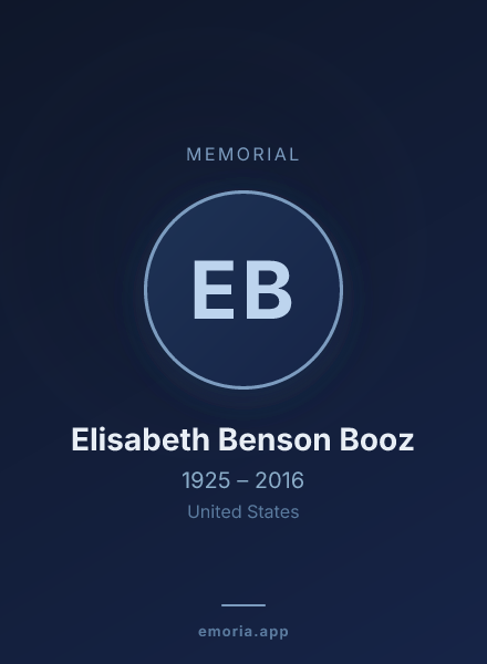 Memorial portrait of Elisabeth Benson Booz