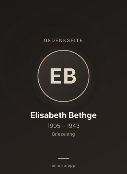 Gedenkportrait von Elisabeth Bethge