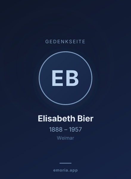 Gedenkportrait von Elisabeth Bier