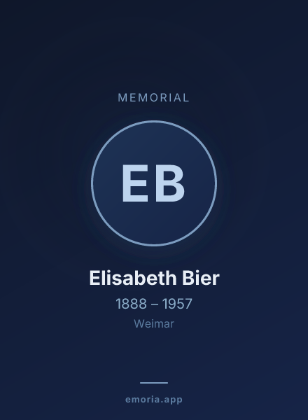 Memorial portrait of Elisabeth Bier