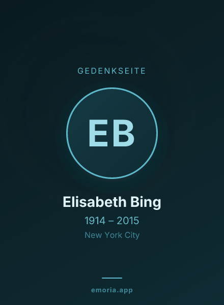 Gedenkportrait von Elisabeth Bing