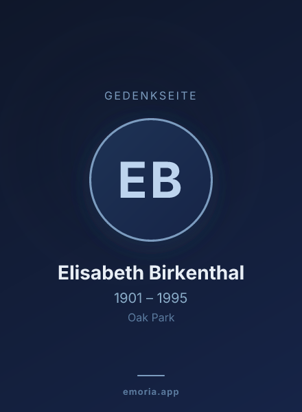 Gedenkportrait von Elisabeth Birkenthal