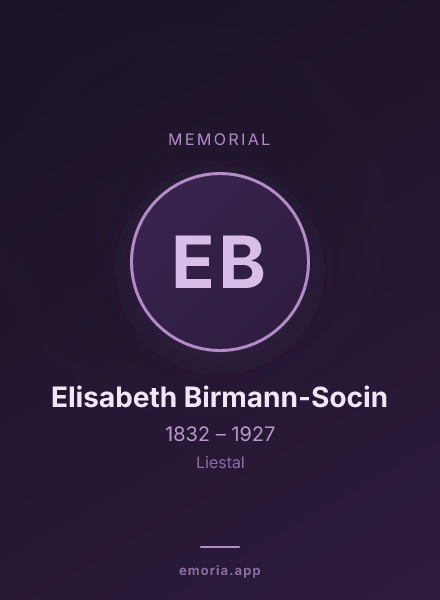 Memorial portrait of Elisabeth Birmann-Socin