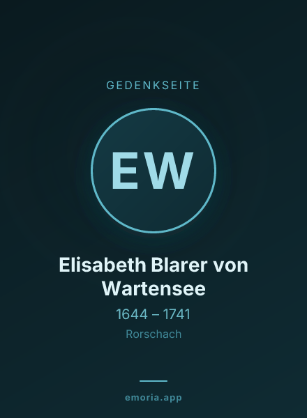 Gedenkportrait von Elisabeth Blarer von Wartensee
