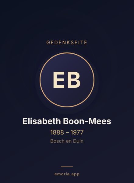 Gedenkportrait von Elisabeth Boon-Mees