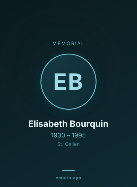 Memorial portrait of Elisabeth Bourquin