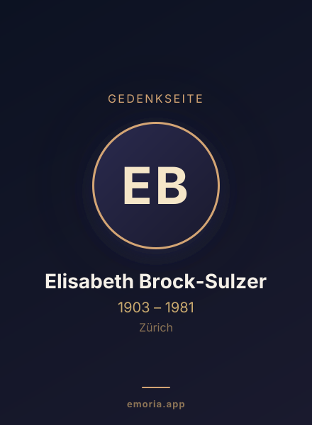 Gedenkportrait von Elisabeth Brock-Sulzer