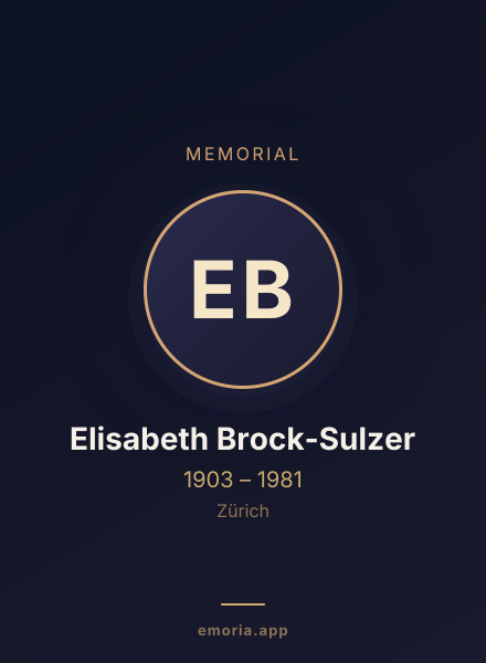 Memorial portrait of Elisabeth Brock-Sulzer