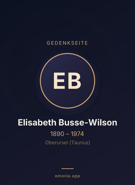 Gedenkportrait von Elisabeth Busse-Wilson