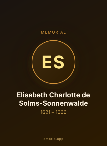 Memorial portrait of Elisabeth Charlotte de Solms-Sonnenwalde