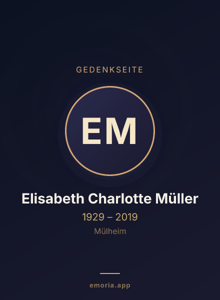 Gedenkportrait von Elisabeth Charlotte Müller