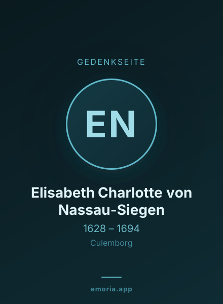Gedenkportrait von Elisabeth Charlotte von Nassau-Siegen