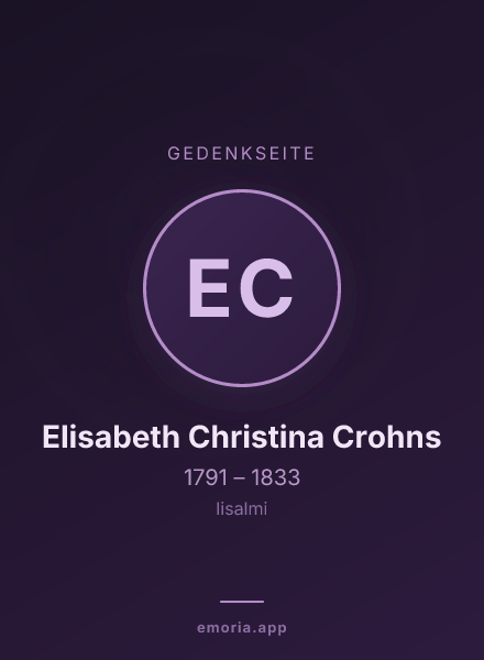 Gedenkportrait von Elisabeth Christina Crohns