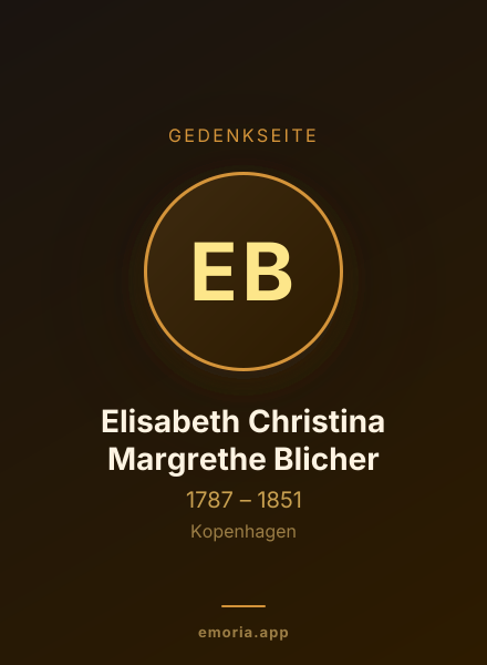 Gedenkportrait von Elisabeth Christina Margrethe Blicher