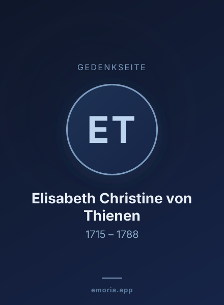 Gedenkportrait von Elisabeth Christine von Thienen