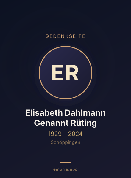 Gedenkportrait von Elisabeth Dahlmann Genannt Rüting