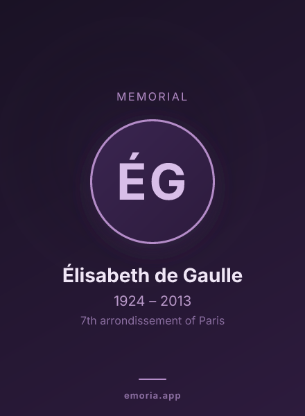 Memorial portrait of Élisabeth de Gaulle