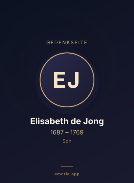 Gedenkportrait von Elisabeth de Jong