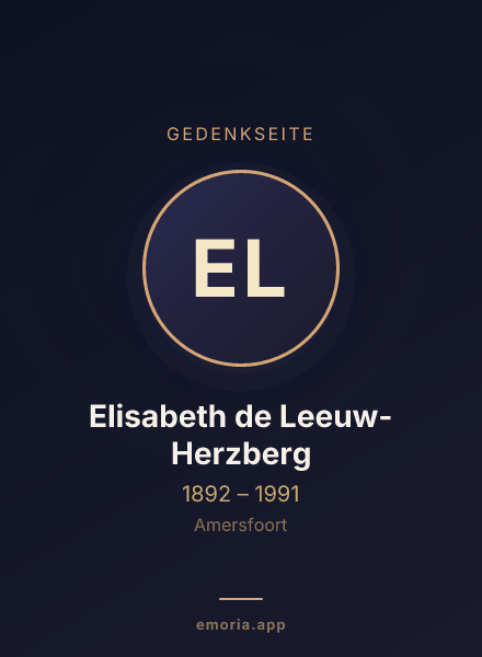 Gedenkportrait von Elisabeth de Leeuw-Herzberg