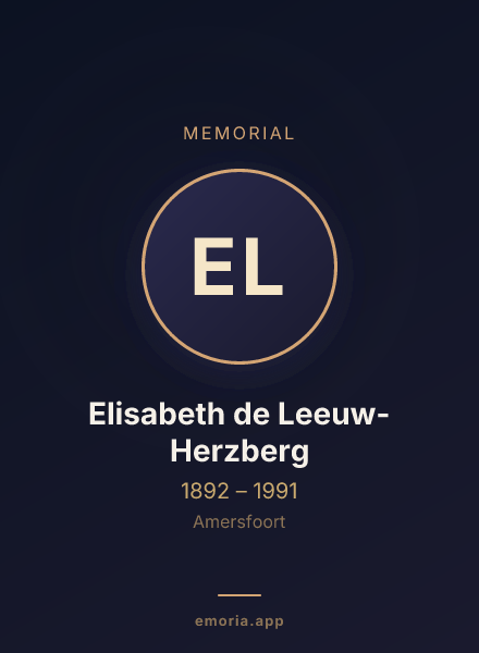Memorial portrait of Elisabeth de Leeuw-Herzberg