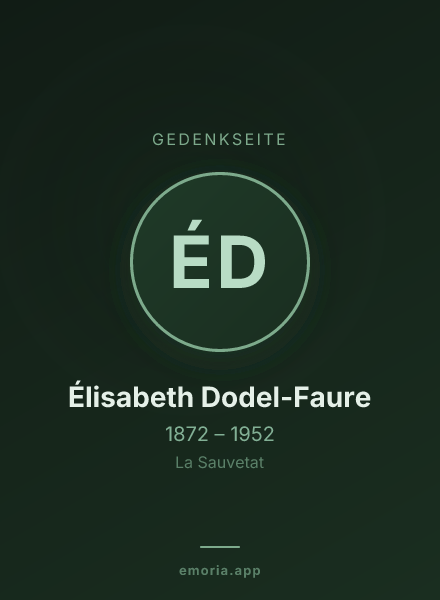 Gedenkportrait von Élisabeth Dodel-Faure