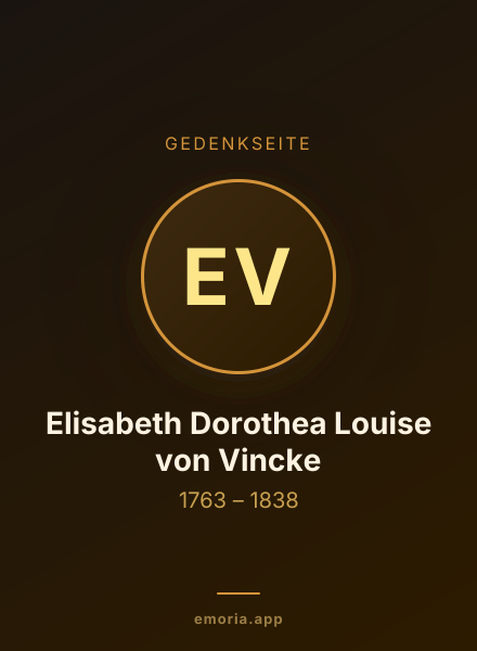 Gedenkportrait von Elisabeth Dorothea Louise von Vincke